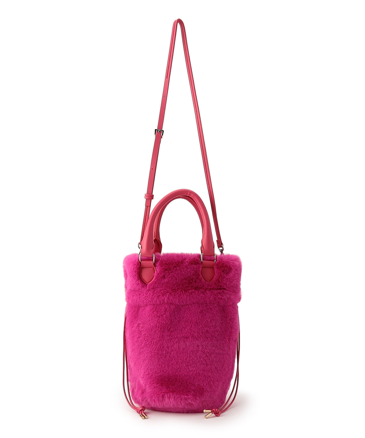 【予約：11月中旬〜下旬発送予定】Eco Fur Drawstring Shoulder Bag PINK