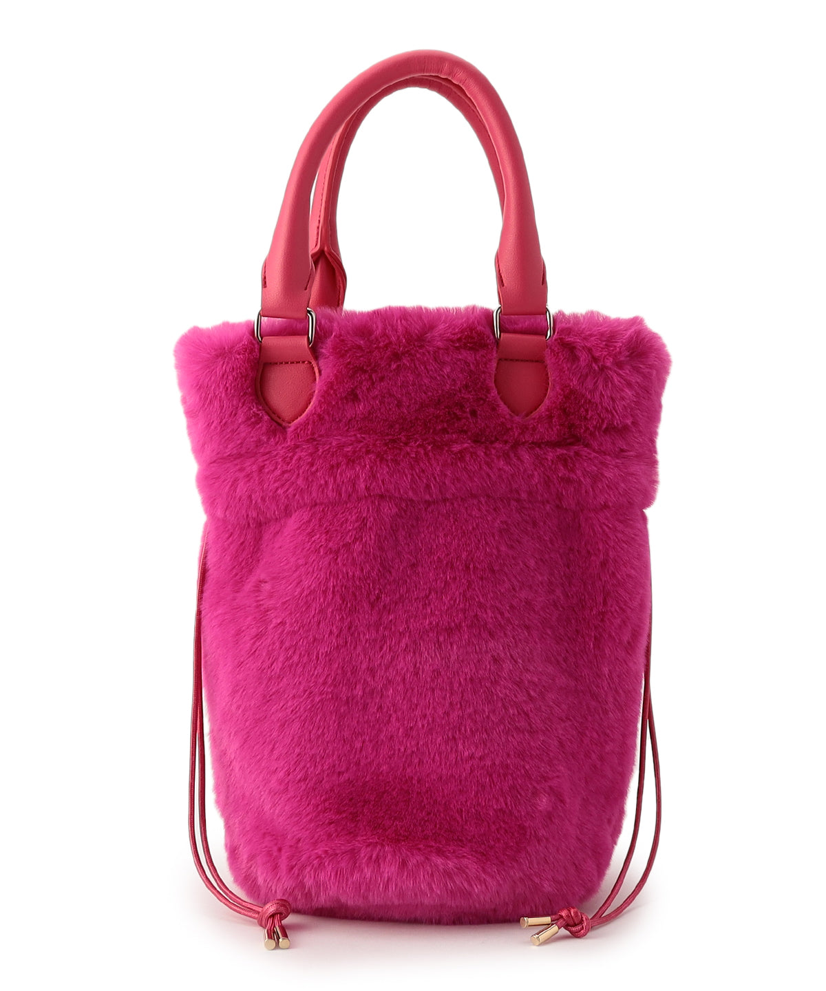 【予約：11月中旬〜下旬発送予定】Eco Fur Drawstring Shoulder Bag PINK