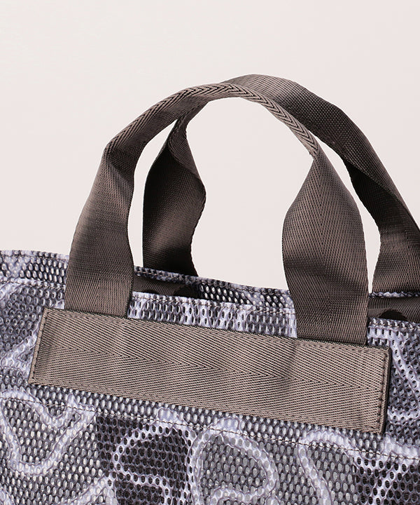 African Textile Mesh Tote Bag (Medium) DARK GRAY