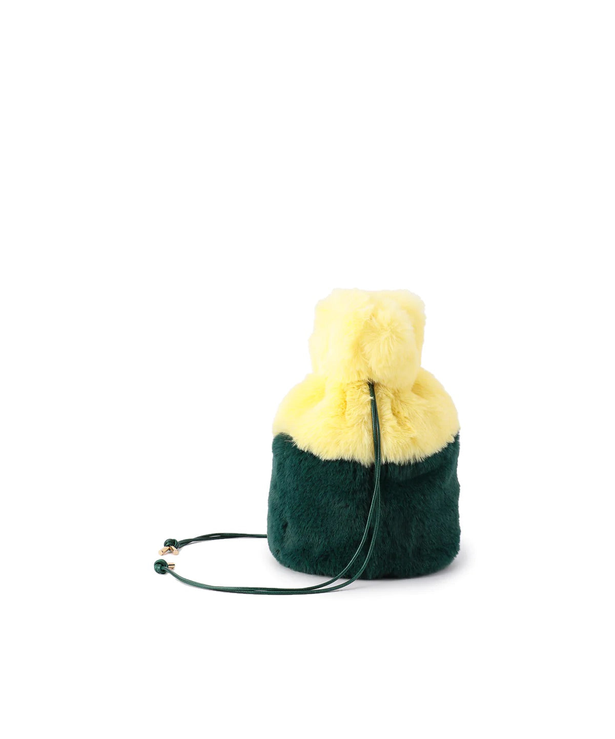 【期間限定ポーチS付き】Eco Fur Drawstring Bag (Small) YELLOW×GREEN
