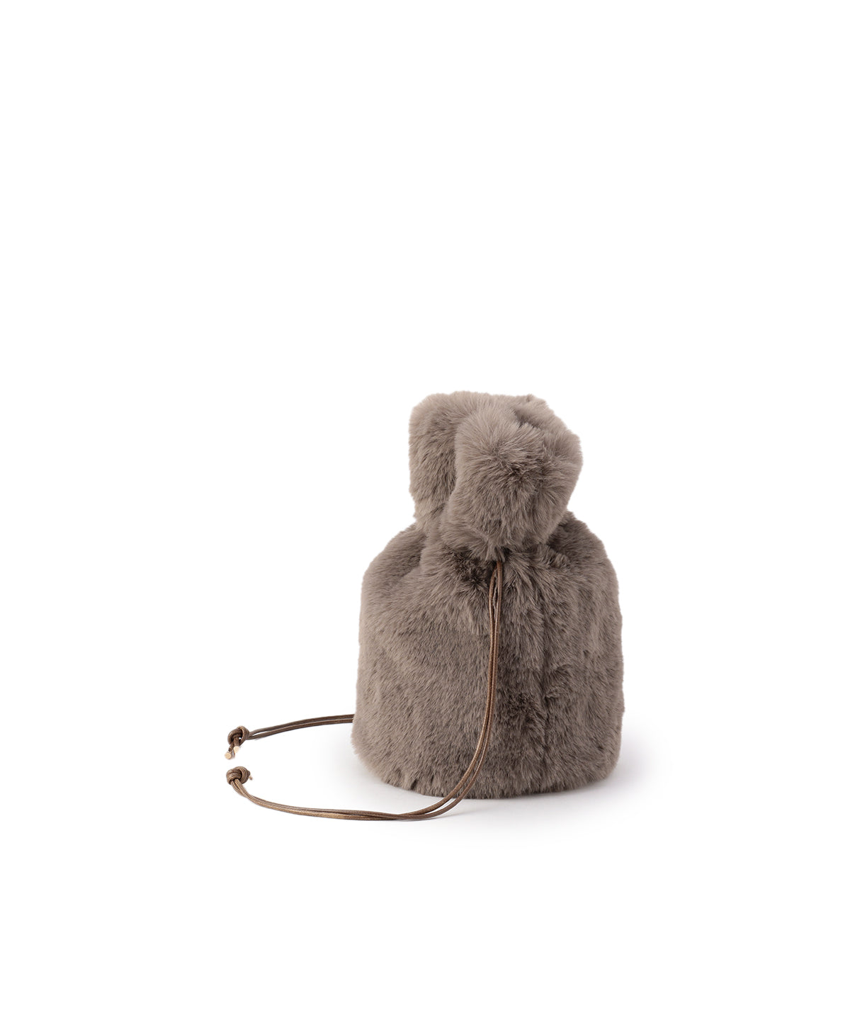 Eco Fur Drawstring Bag(Small)GREIGE