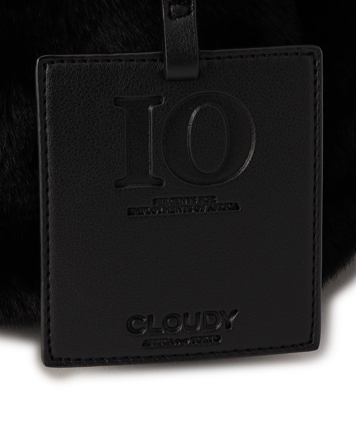 Eco Fur × Fake Leather Handle Bag BLACK
