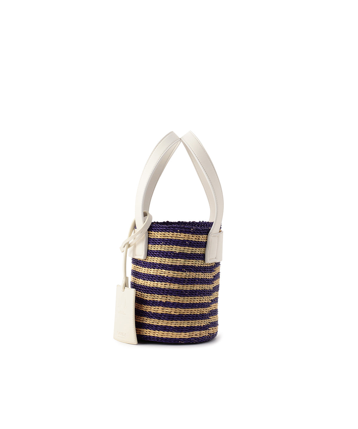 Tube Colored Basket × Fake Leather WHITE3