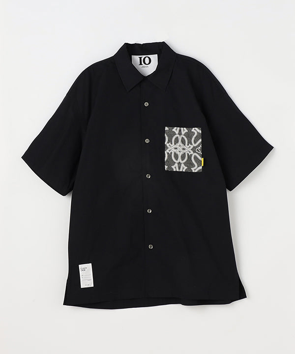 African Textile Pocket SHIRTS BLACK