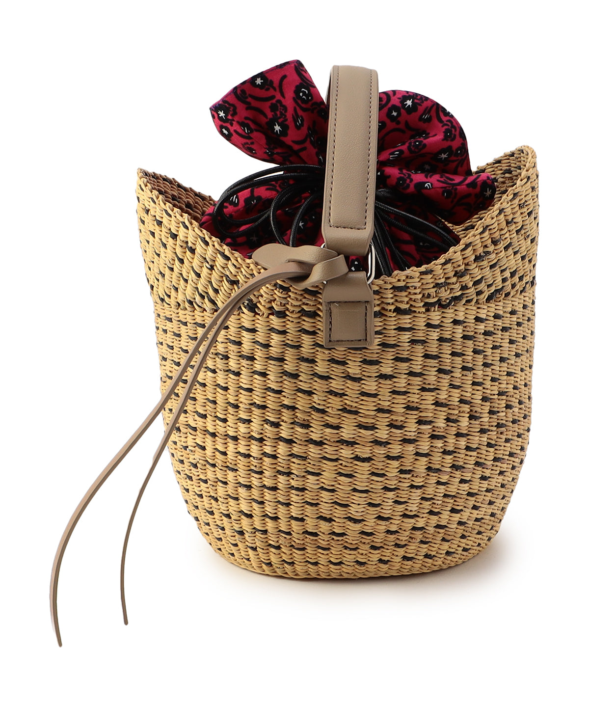 Fringed Handle Wing Basket (Small) GREIGE