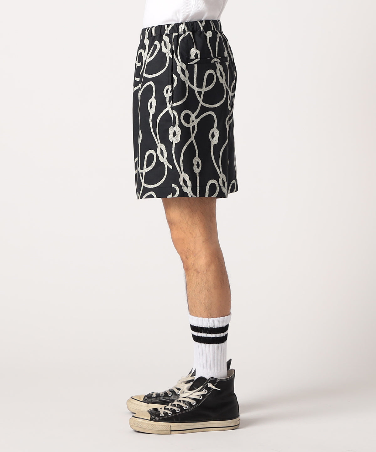 African Textile shorts  BLACKⅡ