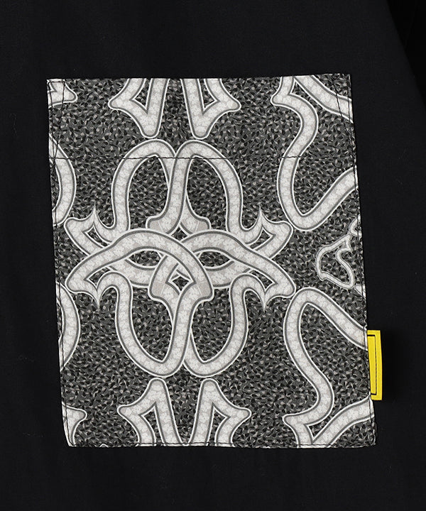 African Textile Pocket SHIRTS BLACK