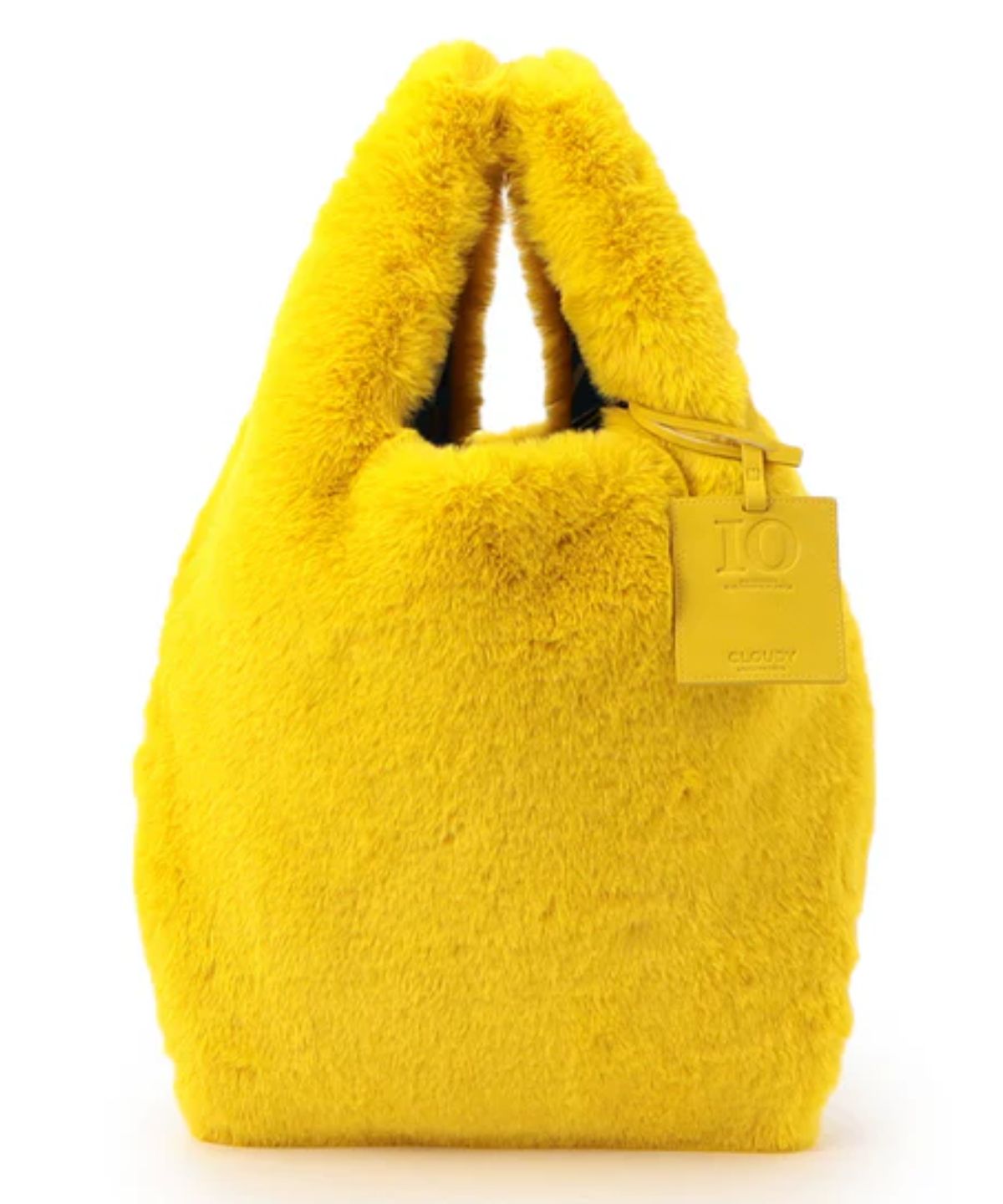 Yellow fur bag sale