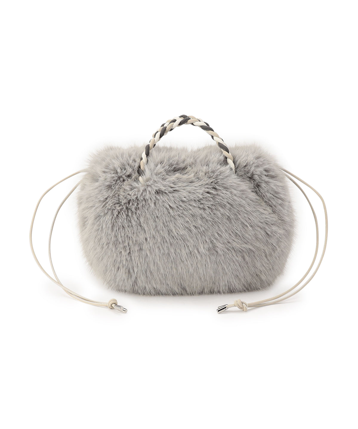 Long Fur Drawstring Bag GRAY