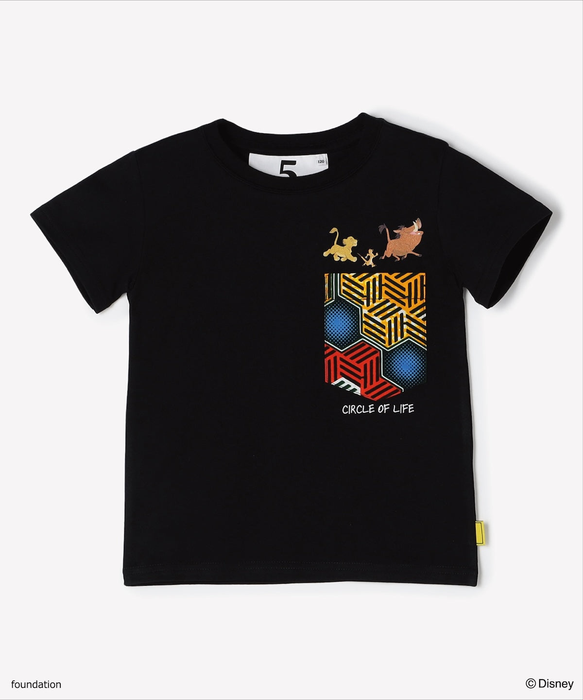 キッズポケットTシャツ SIMBA,TIMON,PUMBAA BLACK