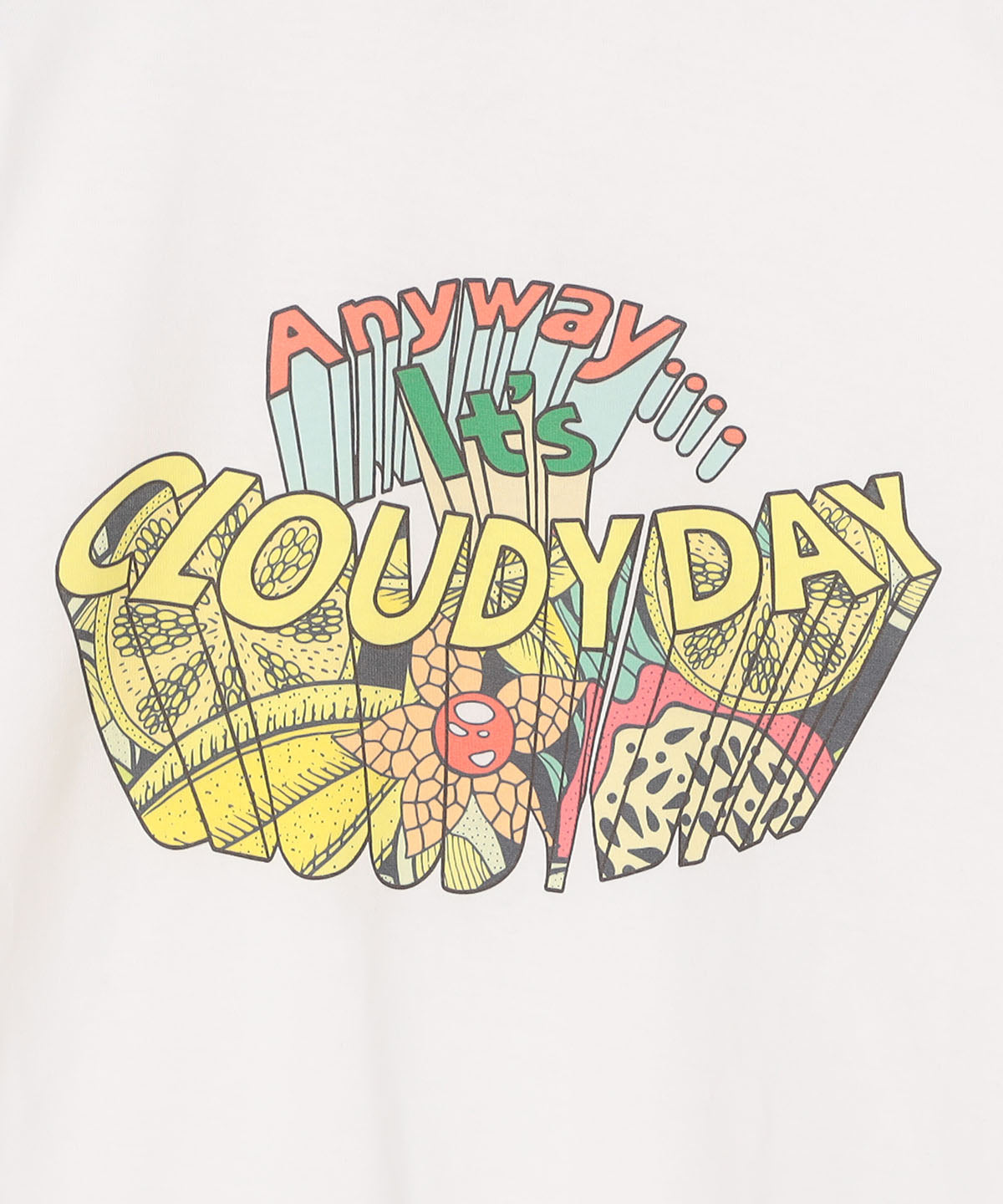 Lunch T-shirt It's CLOUDY DAY  WHITE
