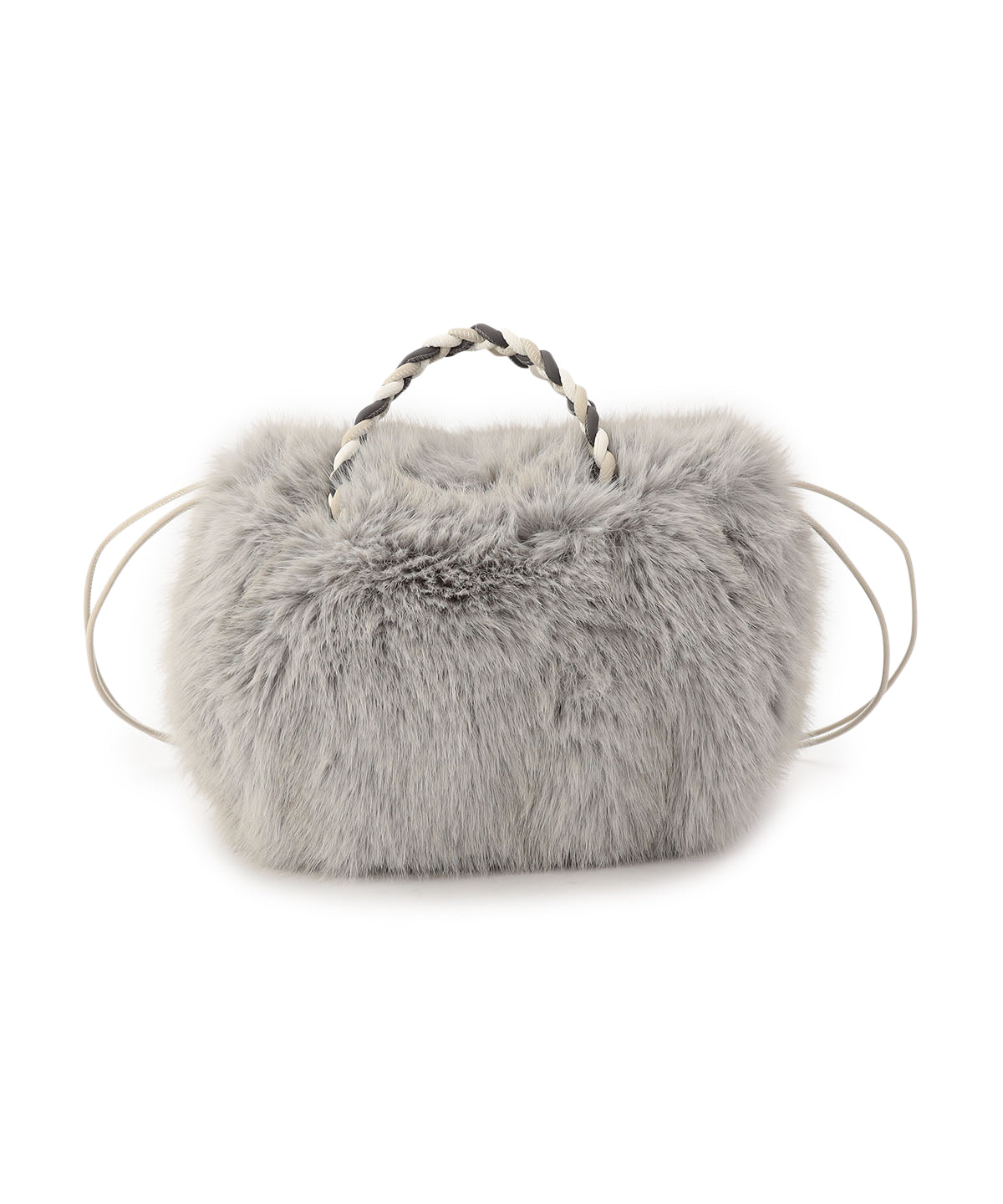 Long Fur Drawstring Bag GRAY