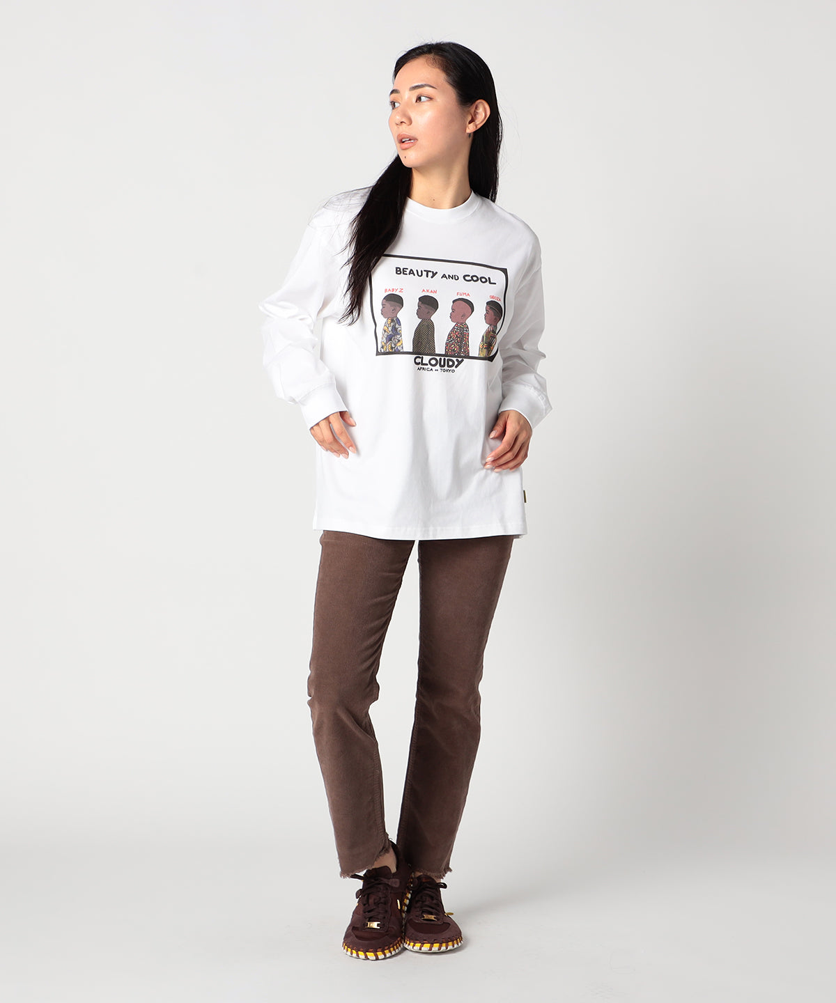 Long Sleeve T-Shirts BEAUTY AND COOL WHITE