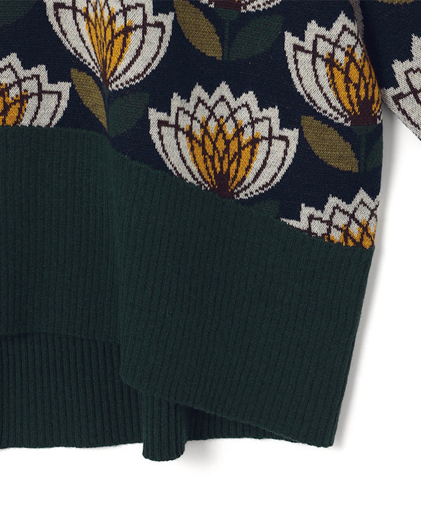 Wool/Nylon Dolman Knit Sweater NAVY