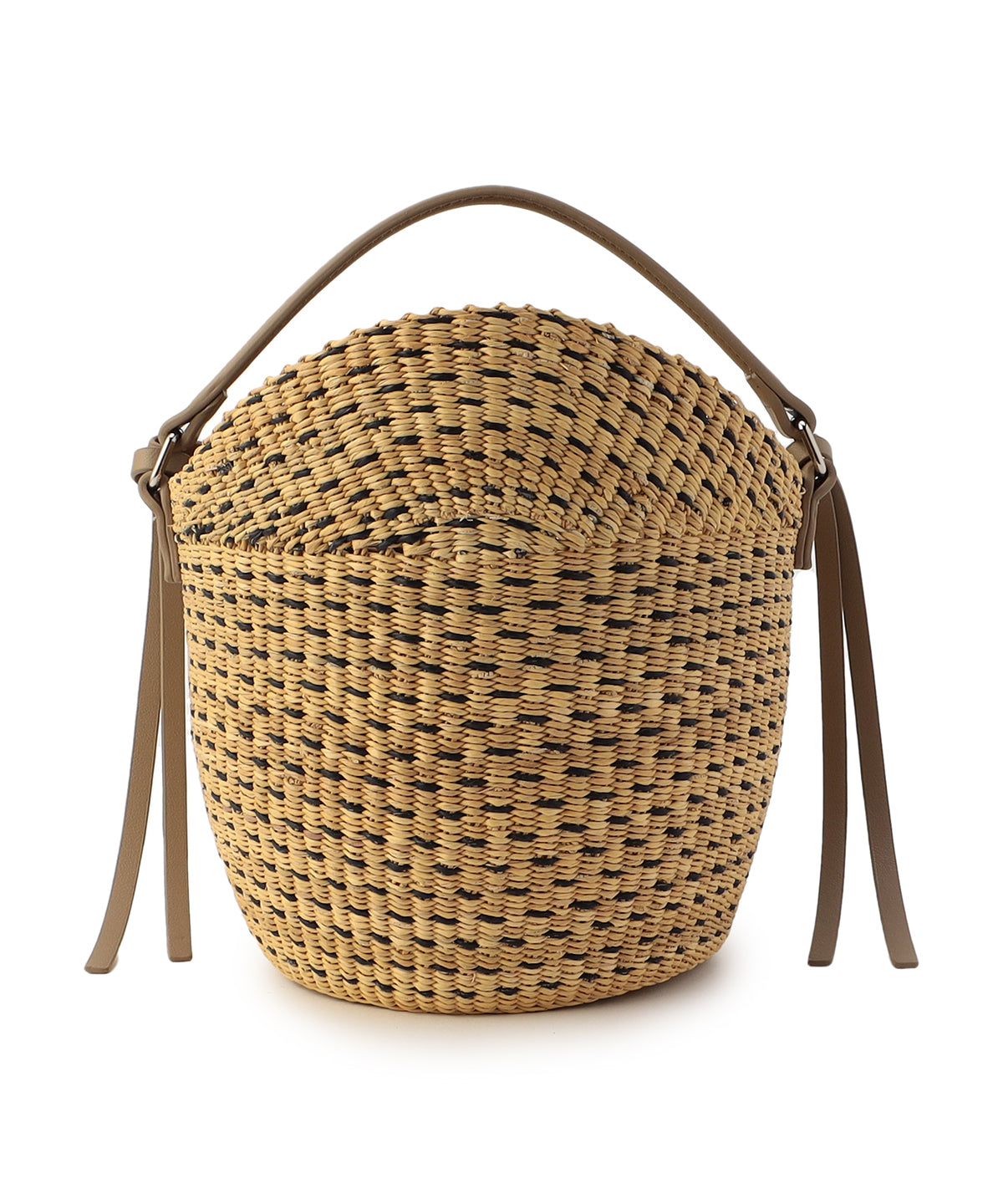 Fringed Handle Wing Basket (Small) GREIGE