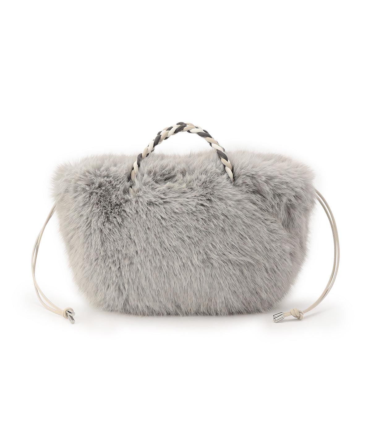 Long Fur Drawstring Bag GRAY