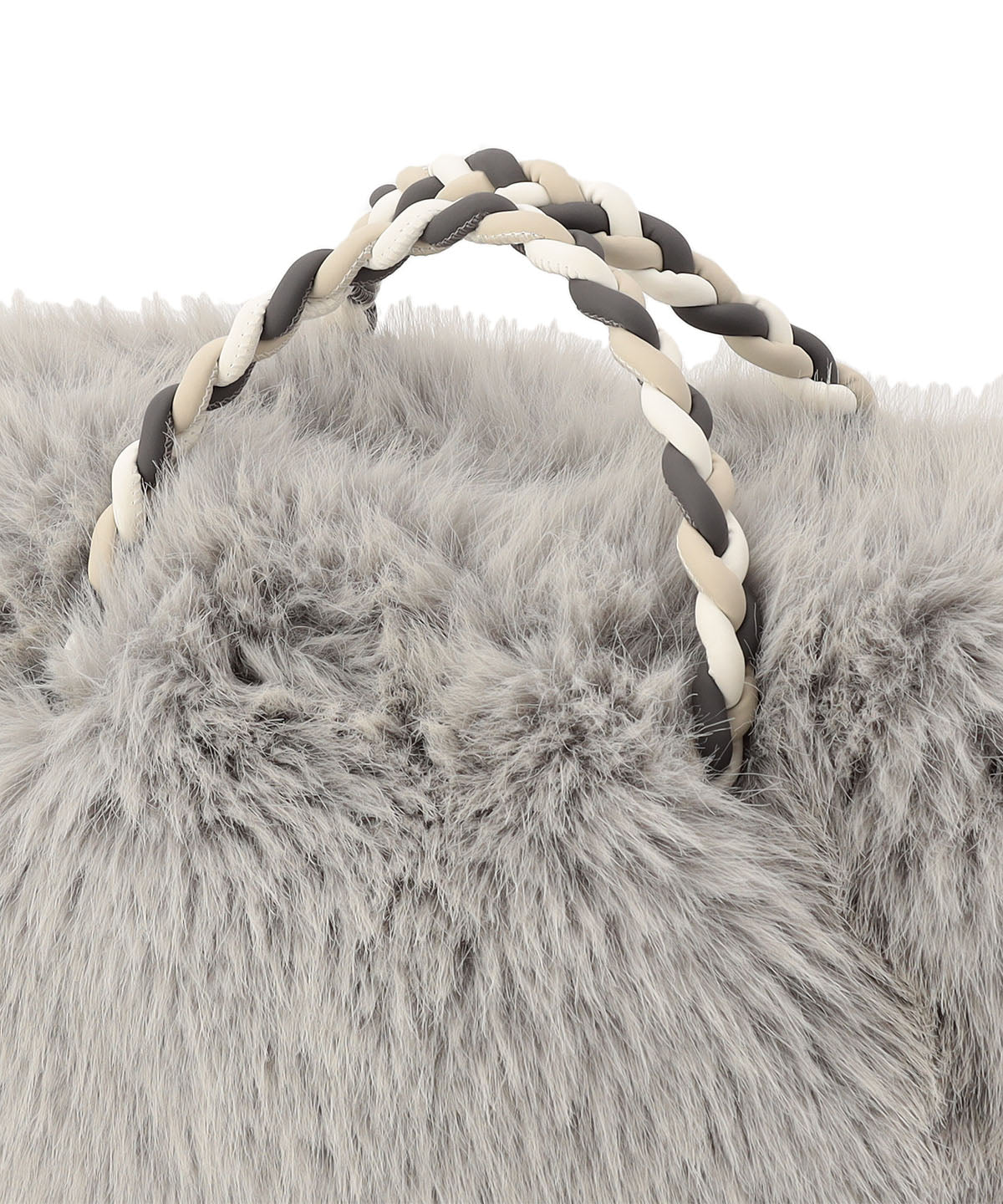 Long Fur Drawstring Bag GRAY