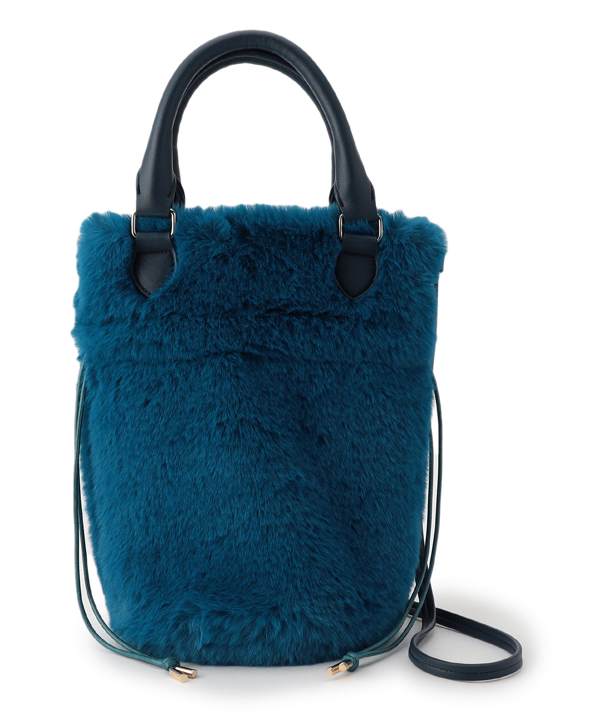 【予約：11月中旬〜下旬発送予定】Eco Fur Drawstring Shoulder Bag E.BLUE