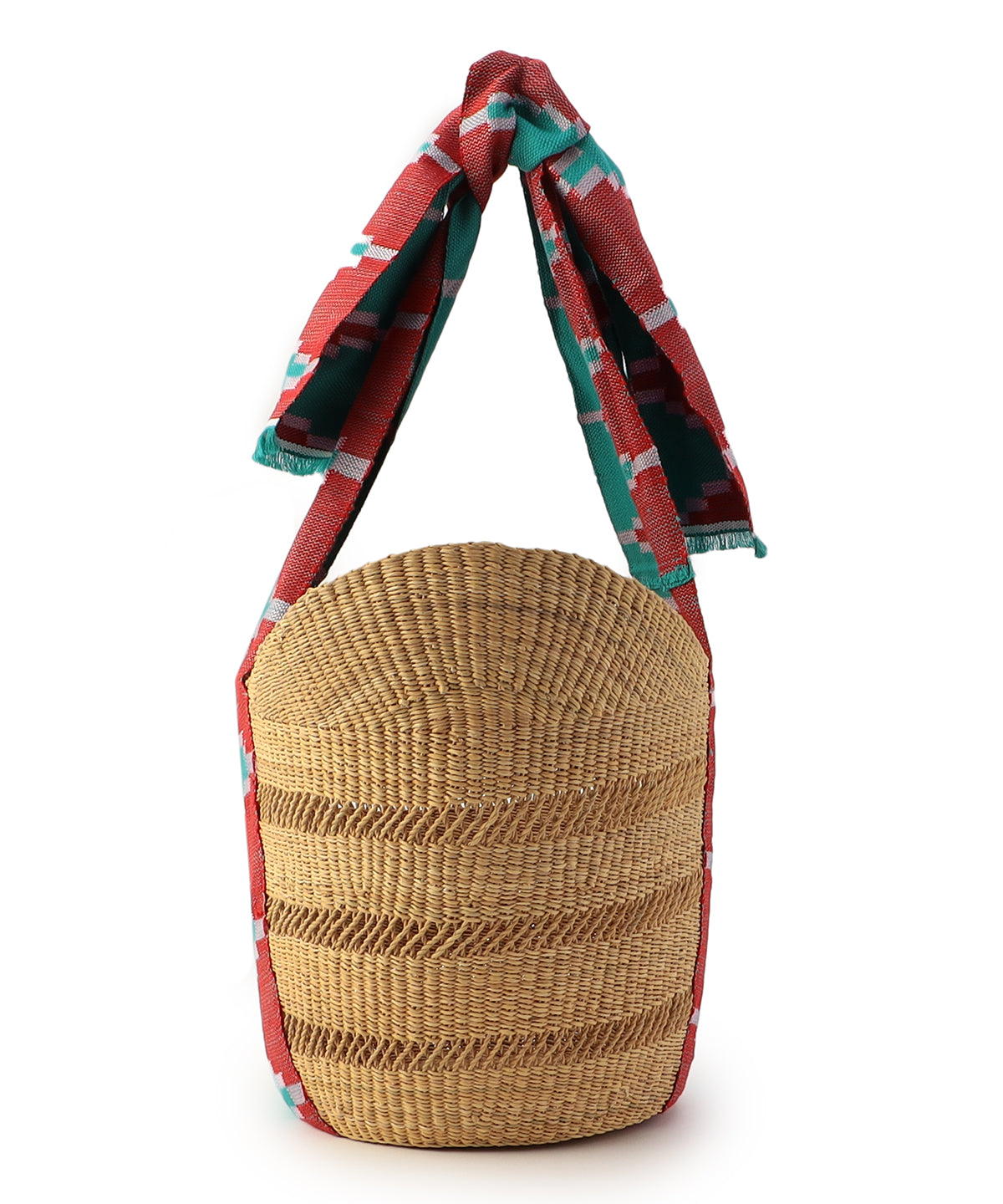 Kente Handle Wing Basket (Medium) NATURAL