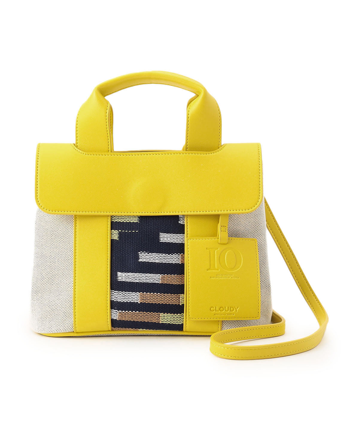 Two Tone Kente  Bag (Small) YELLOW