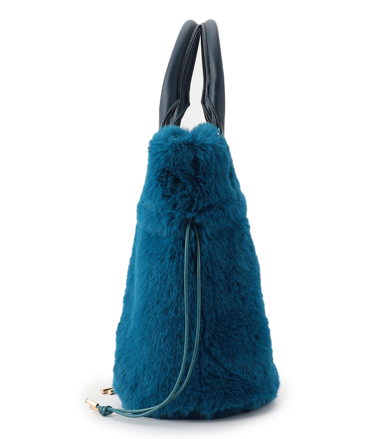 【予約：11月中旬〜下旬発送予定】Eco Fur Drawstring Shoulder Bag E.BLUE