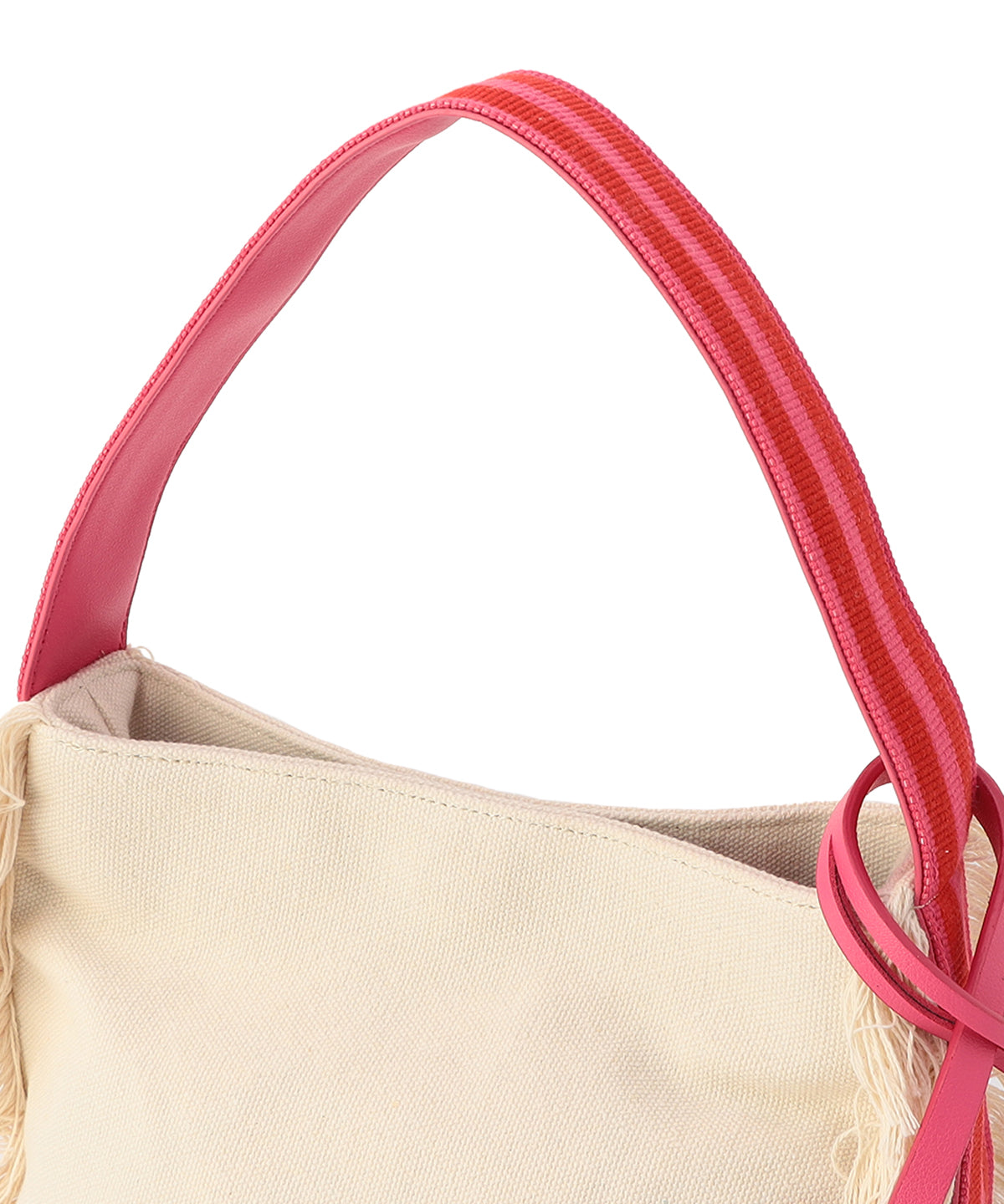 Canvas Kente fringe Bag (Small) RED/PINK