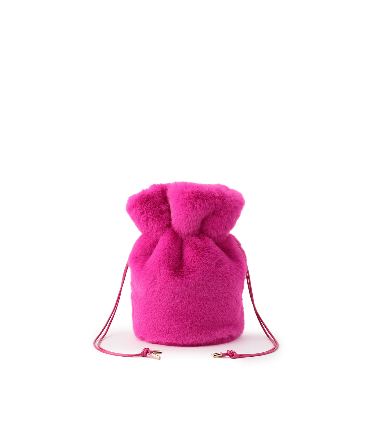 Eco Fur Drawstring Bag (Small) PINK