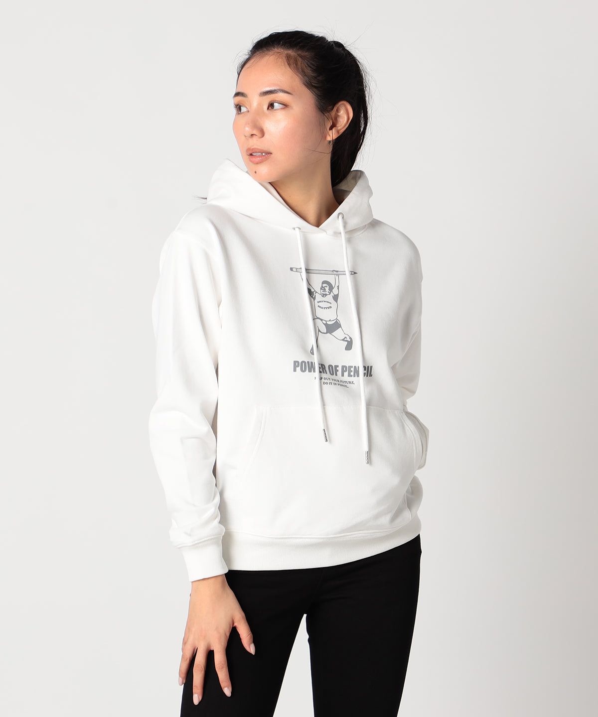 Sweat Parka mach man pencil WHITE