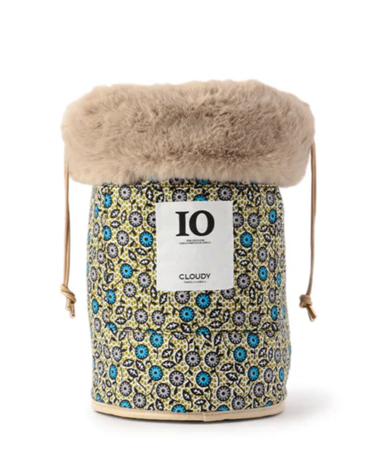 Eco Fur Drawstring Bag(Medium)BEIGE