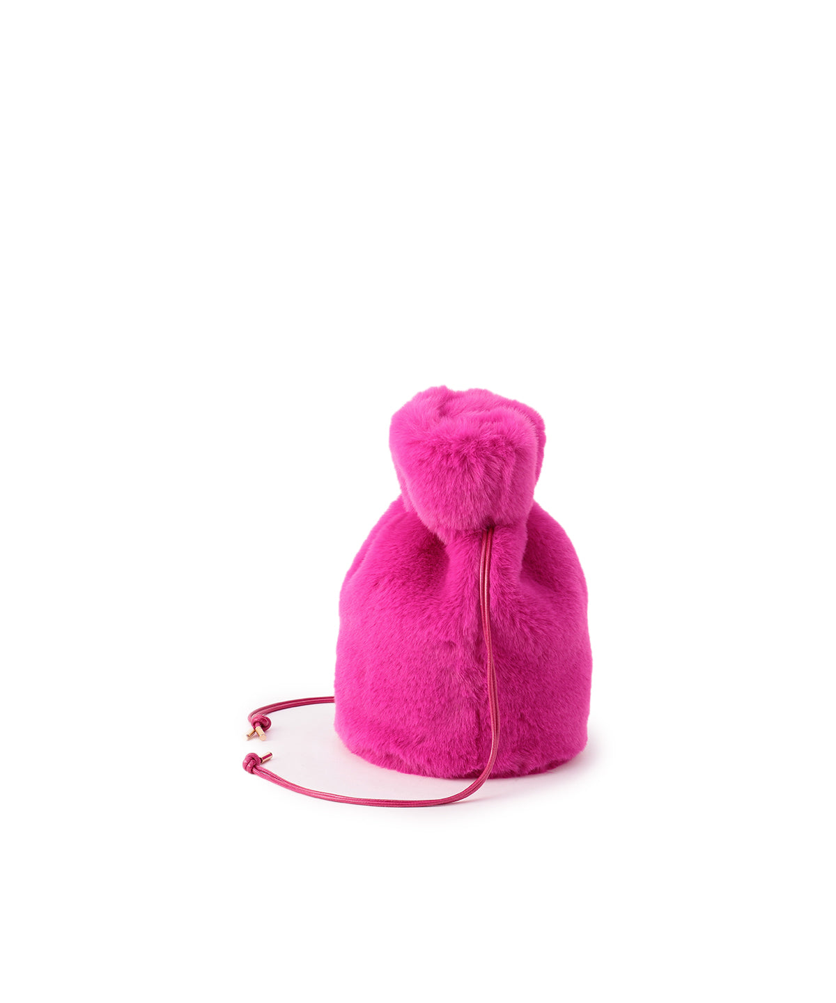 Eco Fur Drawstring Bag (Small) PINK