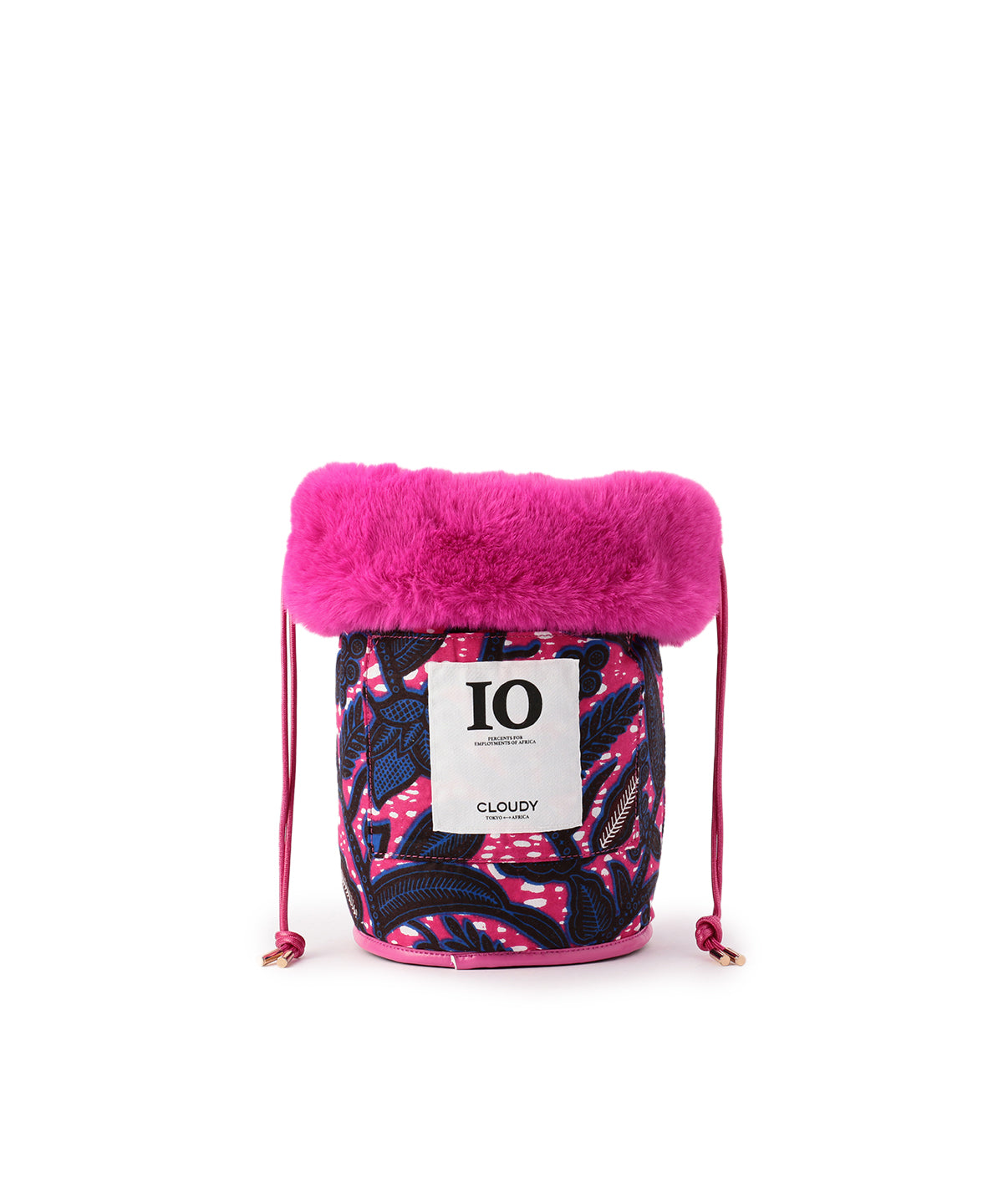 Eco Fur Drawstring Bag (Small) PINK