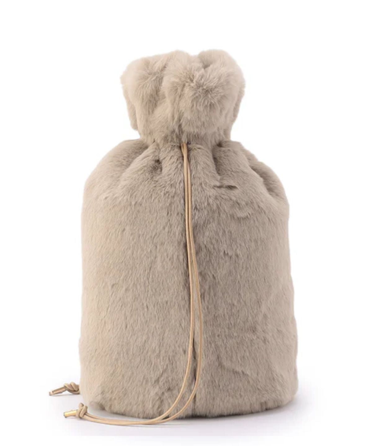 Eco Fur Drawstring Bag(Medium)BEIGE