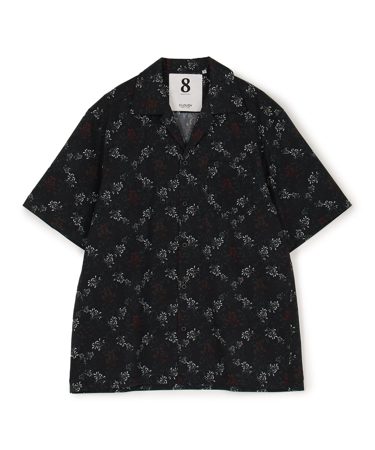 African Textile Shirt NAVY "夕暮れの庭"