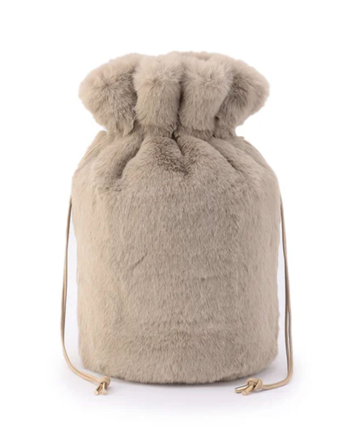 Eco Fur Drawstring Bag(Medium)BEIGE