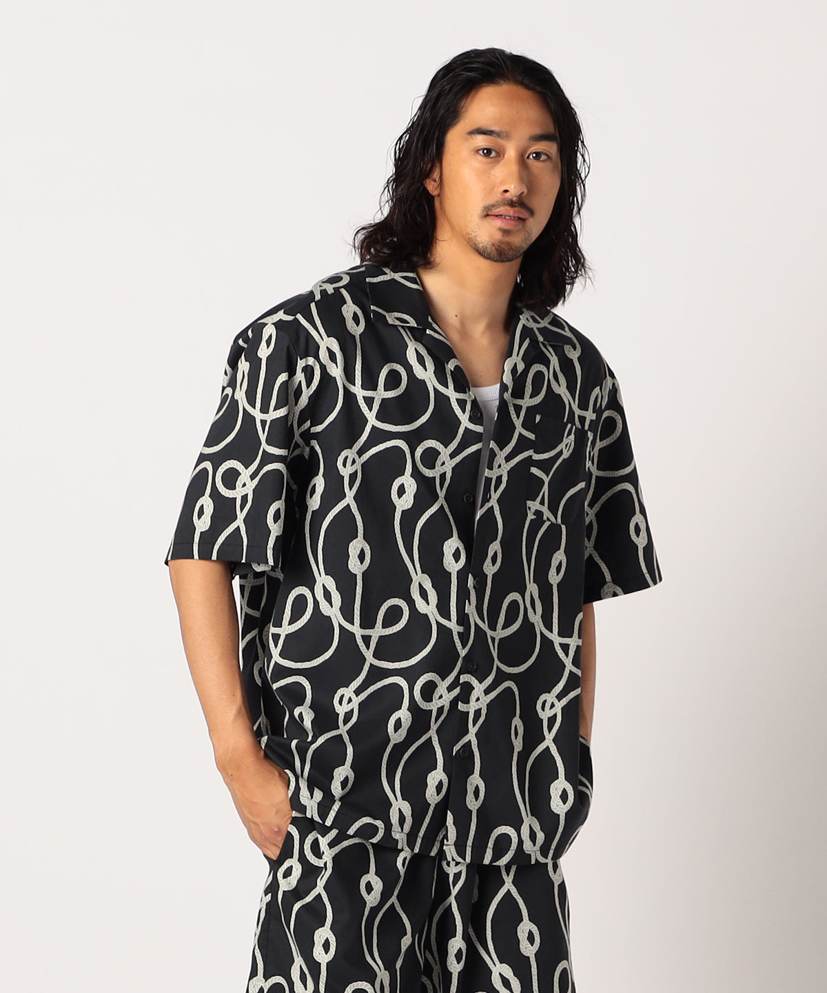 African Textile Shirt BLACK Ⅱ