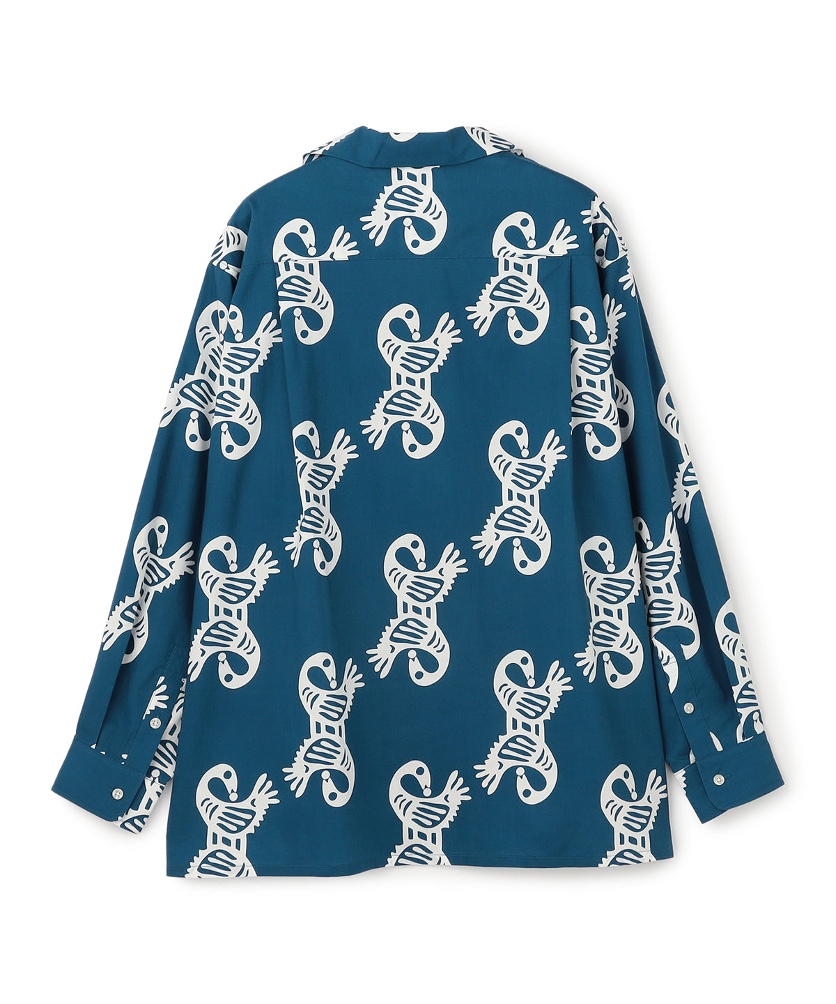 African Textile Long Sleeve Shirt BLUE