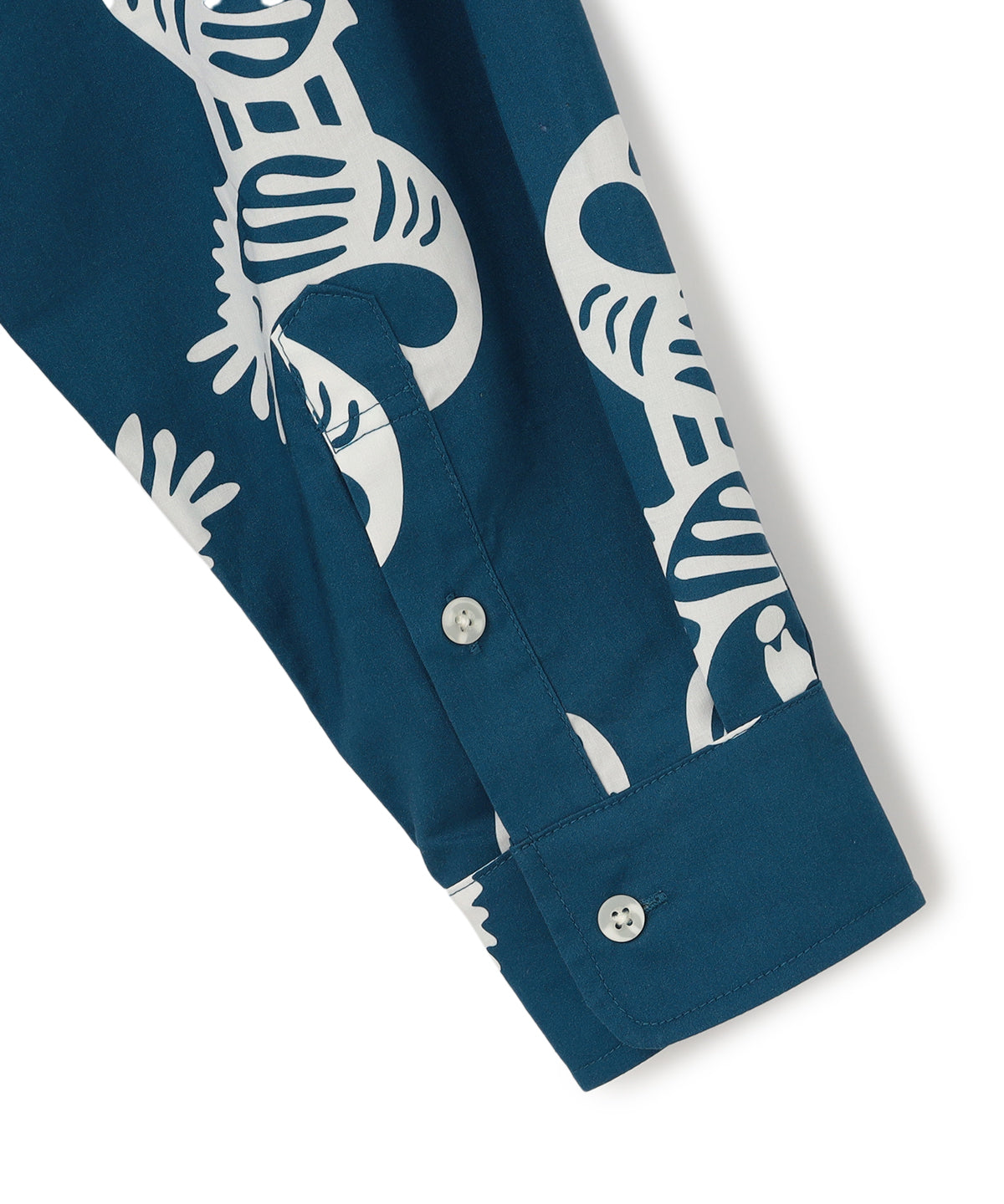 African Textile Long Sleeve Shirt BLUE