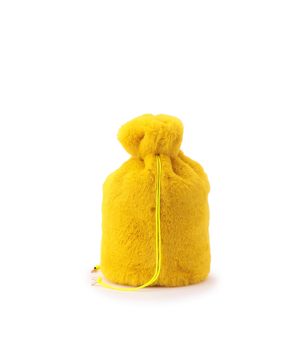 Eco Fur Drawstring Bag(Medium)YELLOW