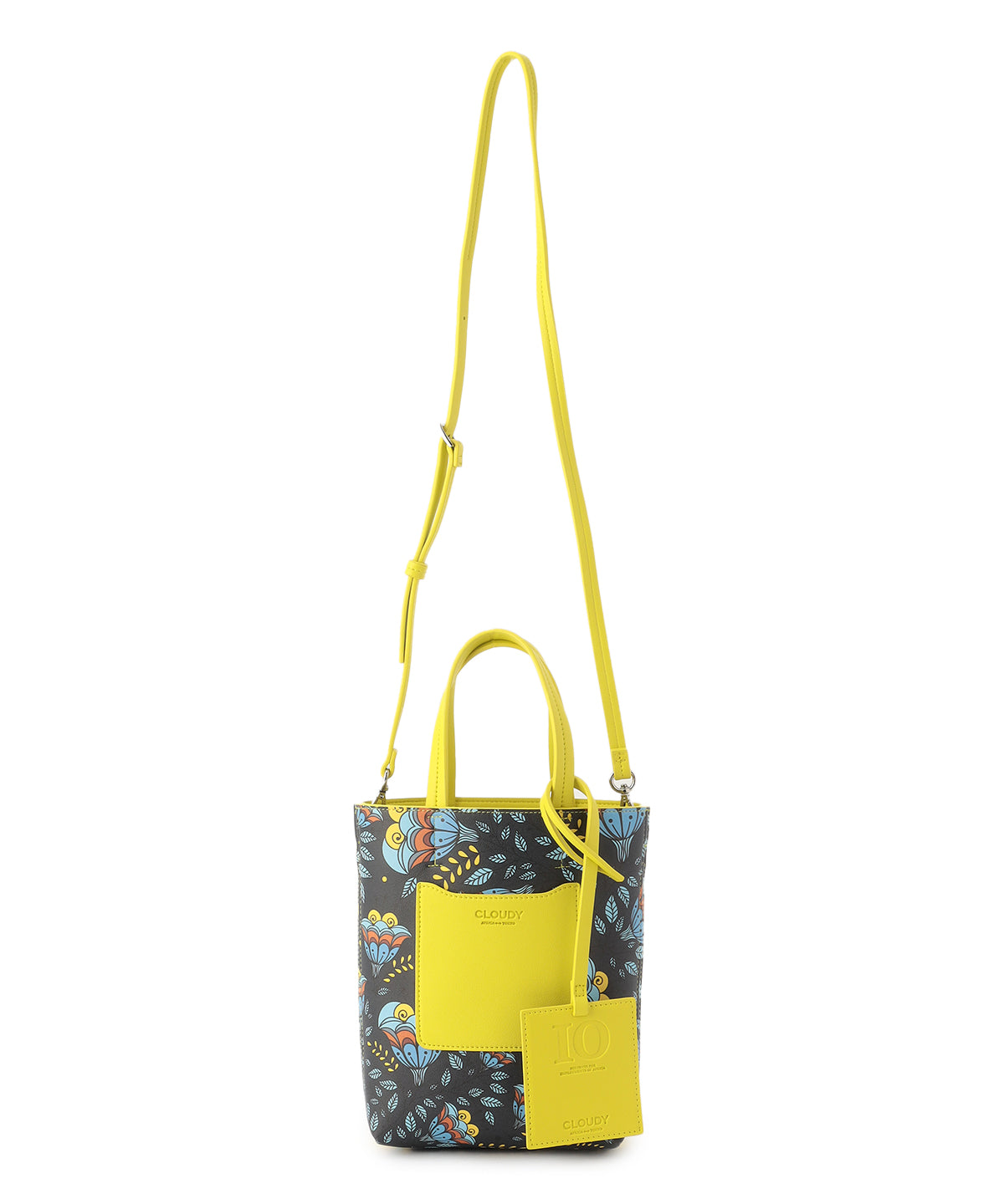 Fake Leather Printed Tote Bag (Small) YELLOW