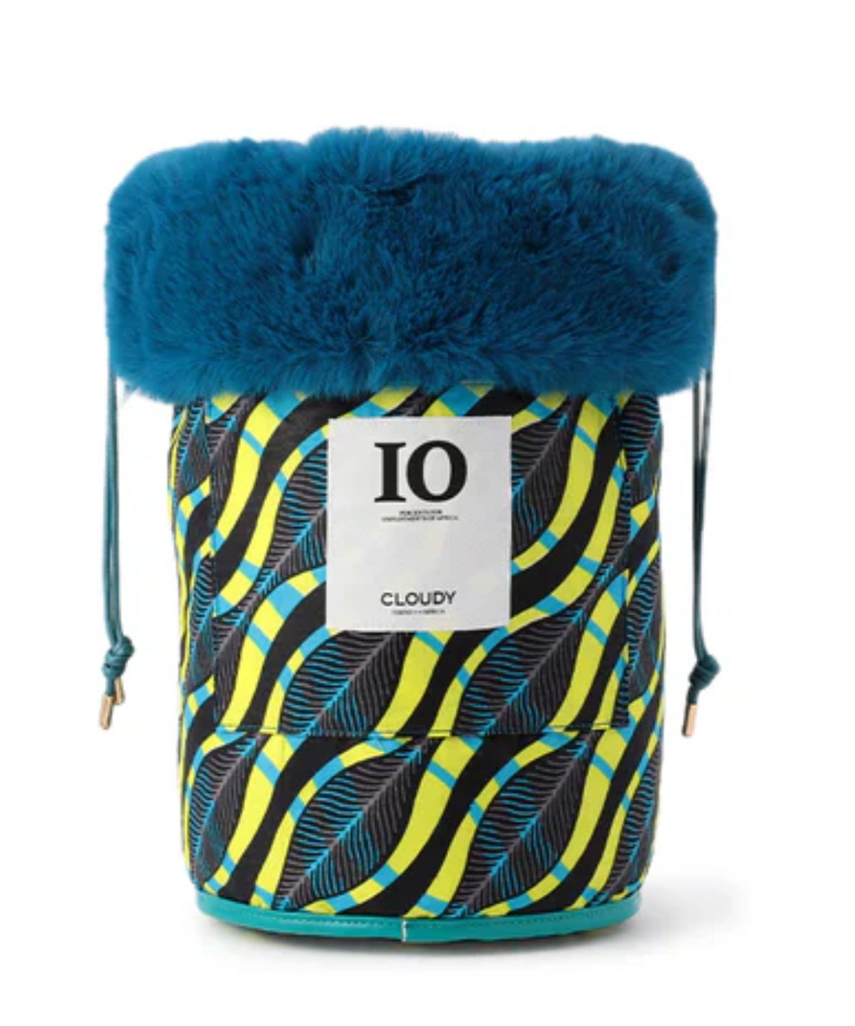 Eco Fur Drawstring Bag(Medium)E.BLUE