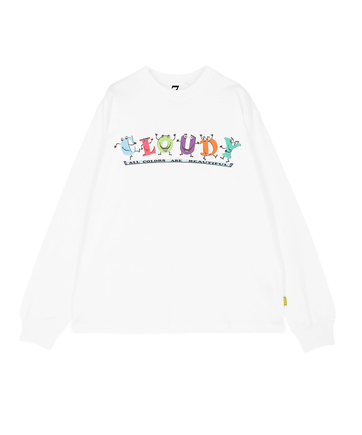 Long Sleeve T-Shirts CLOUDY characters WHITE