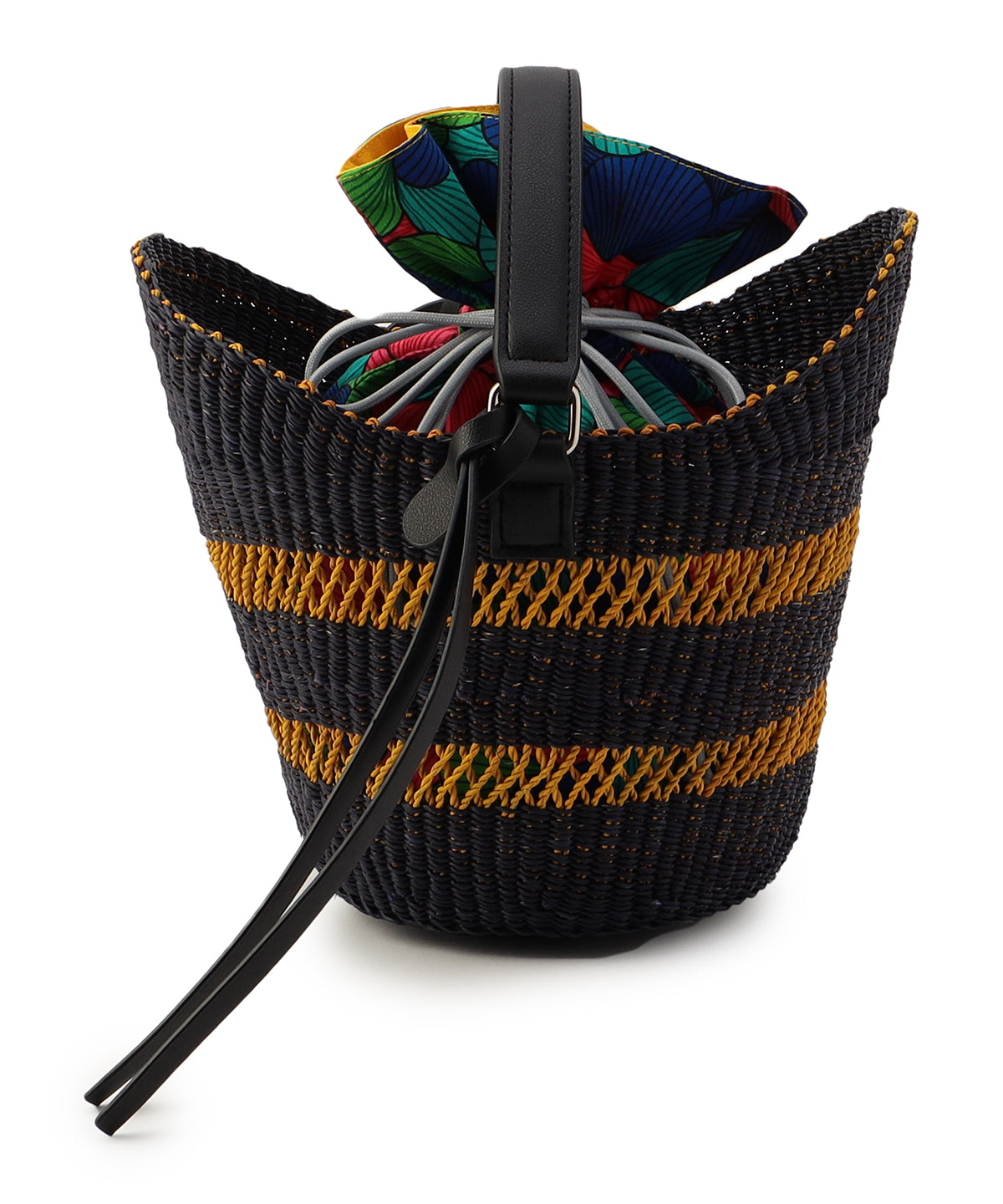 Fringed Handle Wing Basket (Small) BLACK