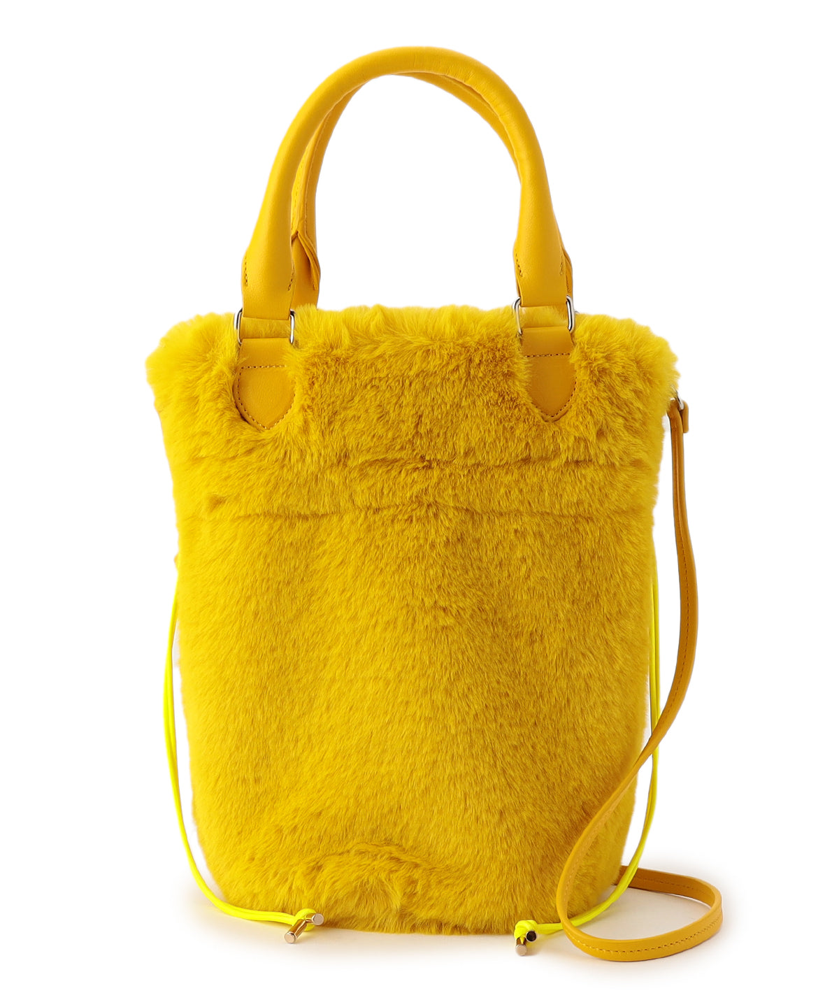 【予約：11月中旬〜下旬発送予定】Eco Fur Drawstring Shoulder Bag YELLOW