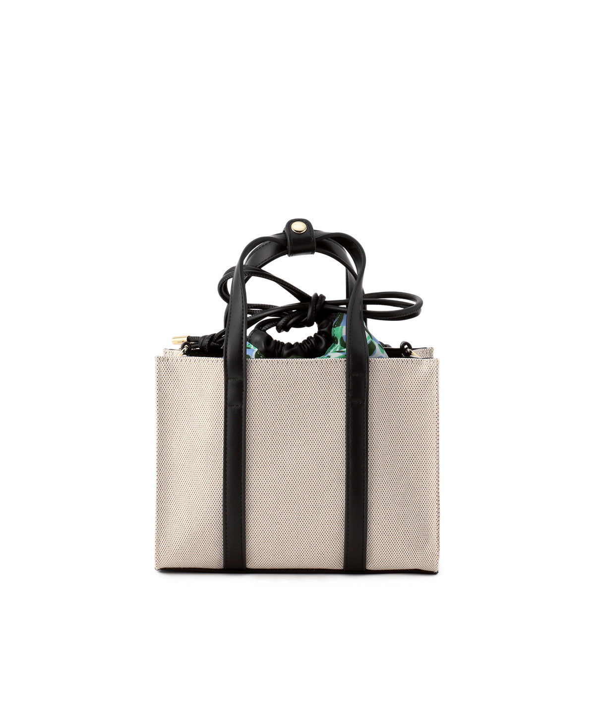 Square canvas tote Small BLACK