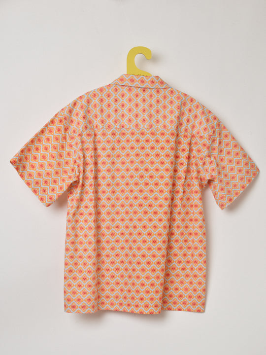 African Fabric Shirt ORANGE