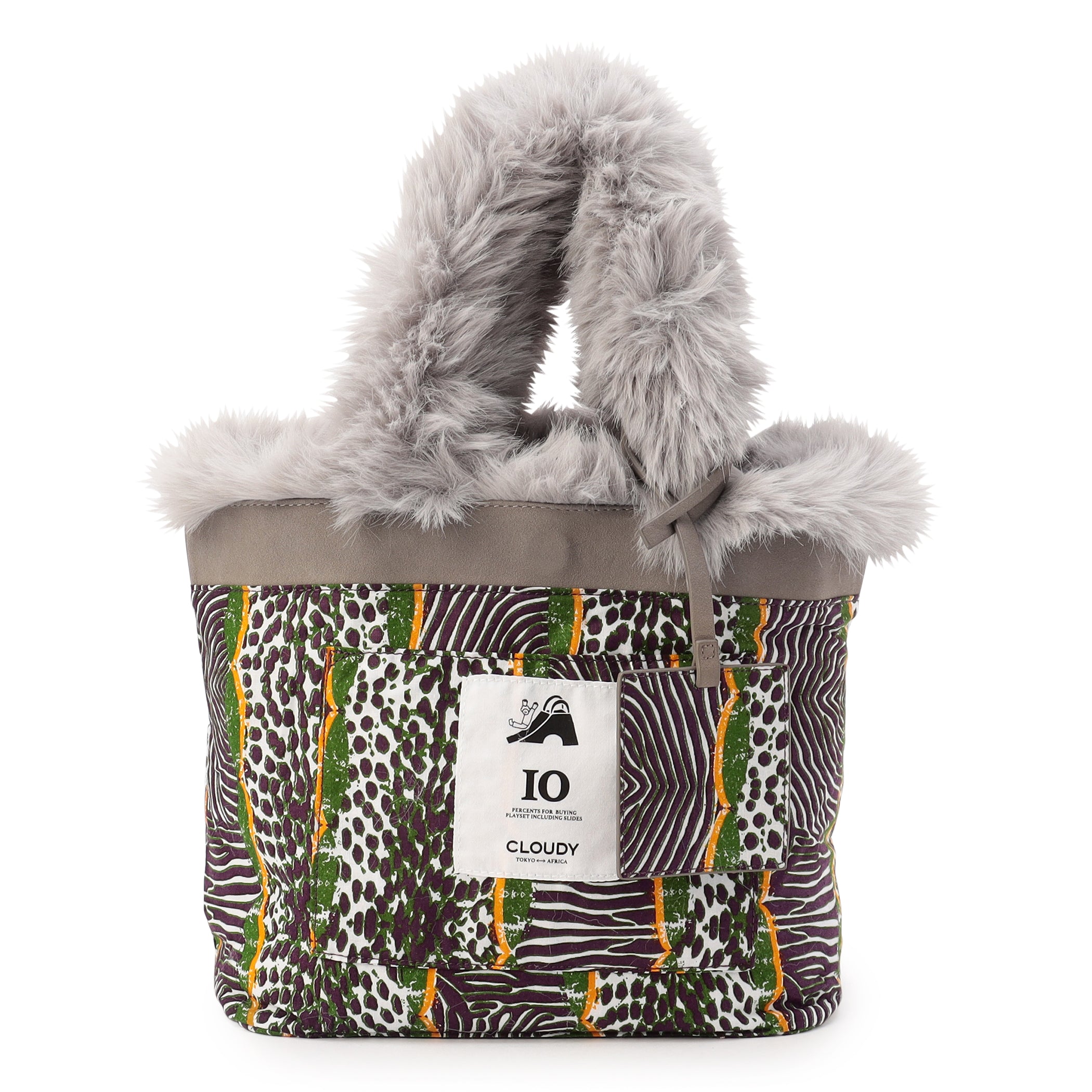 Eco Fur Tote Bag (Medium) L .GRAY