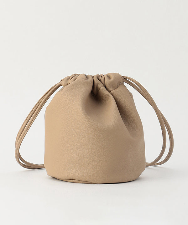 Fake Leather Drawstring Bag GREIGE | Bag | CLOUDY official mail