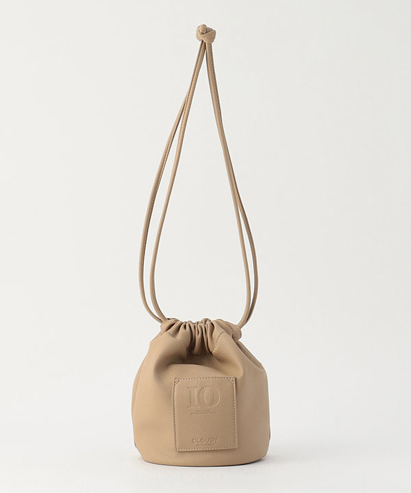 Fake Leather Drawstring Bag GREIGE