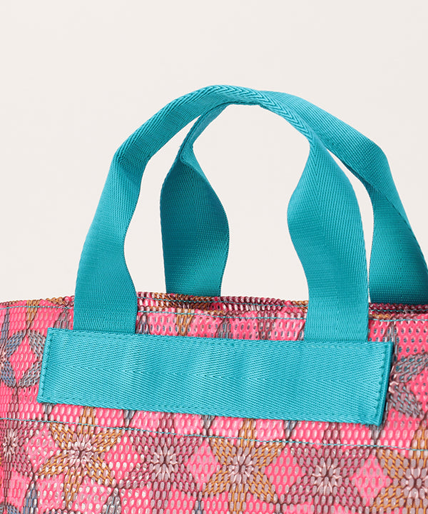 African Textile Mesh Tote Bag (Extra Small) E.BLUE