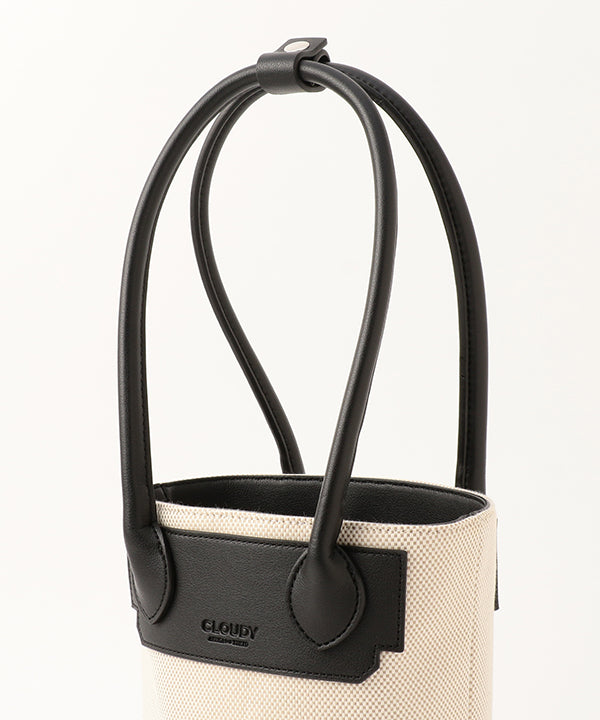 Fake Leather Handle × Canvas Tube Bag BLACK | バッグ | CLOUDY公式 